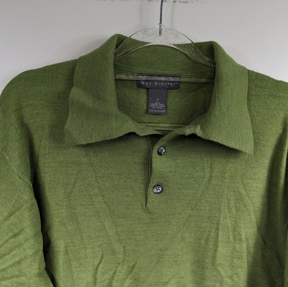 Guy Risoldi Men's Merino Wool Collared Pull-Over Sweater Sz S - Picture 3 of 9